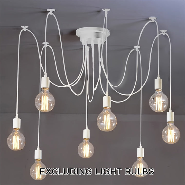 Lámpara Colgante Retro de 3/5/6/8 Cabezas DIY con Base de Lámpara Múltiple E27, Lámparas Industriales para Colgar en Cafeterías y Bares, Luces Colgantes de Araña