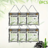 4/6/10 piezas de bolsas de carbón activado de bambú - Adecuadas para colgar armarios, gabinetes de zapatos, casas de mascotas, armarios, sótanos, coches, baños.