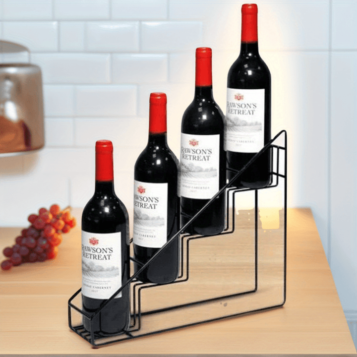 Soporte duradero y espaciador, ideal para exhibir botellas de bebidas rojas, jarabes y mezcladores, perfecto para uso doméstico y de entretenimiento, solución de almacenamiento moderna | Soporte de fundición duradera | Almacenamiento espaciador