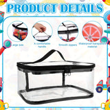 Paquete de 4 Bolsas de Almacenamiento Transparentes PVC con Asas y Cremalleras, Contenedores Organizadores Impermeables (23.62x17.02x11.43cm) para el Hogar, Juguetes, Manualidades, Oficina - Recipientes Multiusos Duraderos, Diseño Robusto con Asa