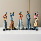 1 Pieza, Figuras De Banda De Jazz De Resina, Estatuas De Músicos Vintage, Decoración Artística Para Sala De Estar, Estantería, Soporte De Tv, Gabinete De Vinos, Decoración Del Hogar