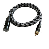 Cable de micrófono RCA a XLR de forma redonda, conector macho a hembra, compatible con Ethernet Cat 5e, con conector flexible para mezclador amplificador a micrófono de condensador.