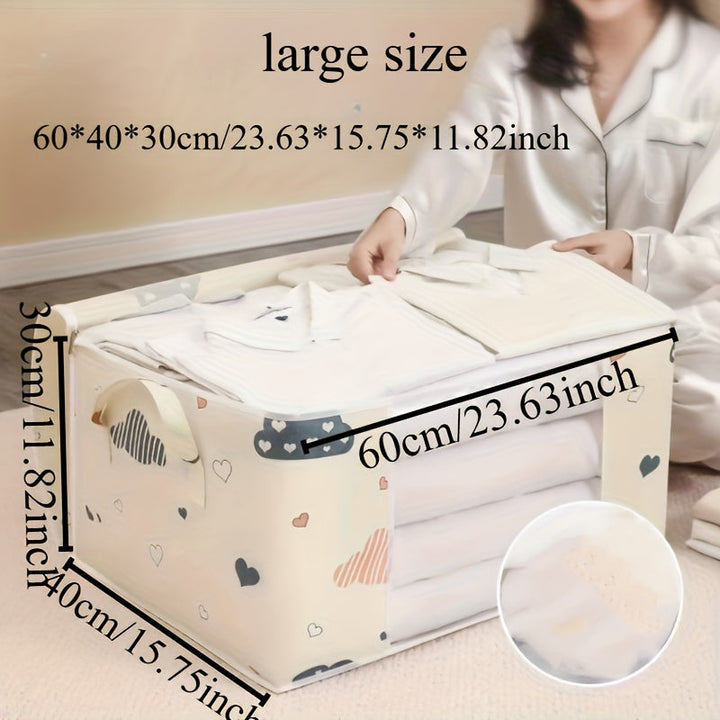 Conjunto de Bolsas de Almacenamiento Plegables Multiusos de 1 Pieza con Asas, Gran Capacidad, Organizador Resistente al Polvo y la Humedad para Mantas, Ropa de Cama y Mudanzas - Sin Aroma, Sin Batería, Funcionamiento Sin Electricidad, Caja, Armario, Esta