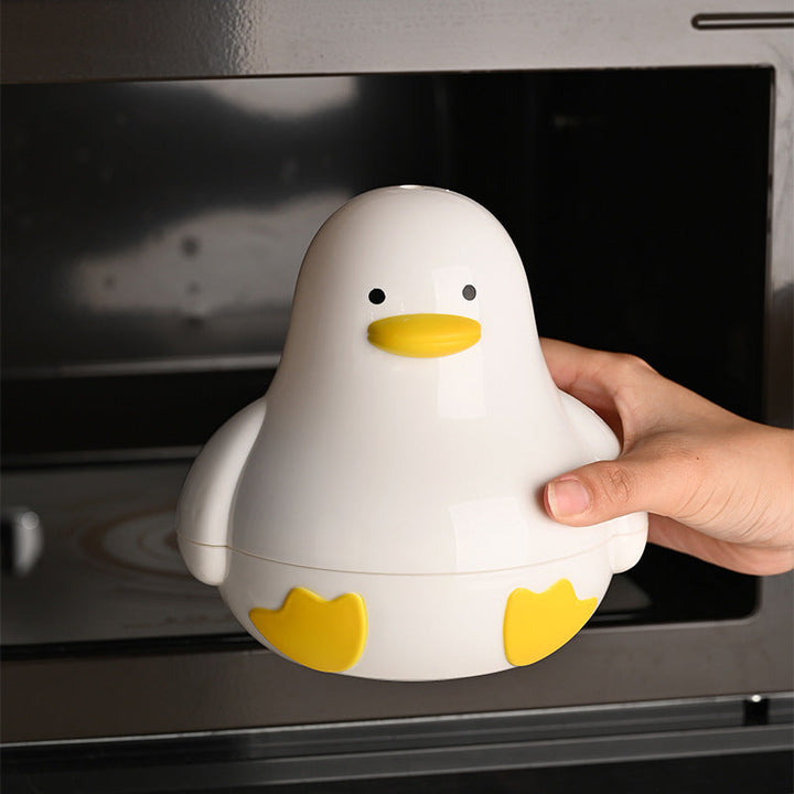Cocedor de Huevos en Microondas con Forma de Pato para 4 Huevos - Vaporera de Plástico con Diseño de Pato Amarillo, Apto para Microondas, Sin Necesidad de Pilas, Delicia Compacta para el Desayuno en Casa