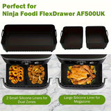 3 piezas de revestimientos antiadherentes de silicona para freidora de aire, compatibles con AF500UK, fáciles de limpiar, reutilizables, aptos para alimentos, utensilios de cocina.