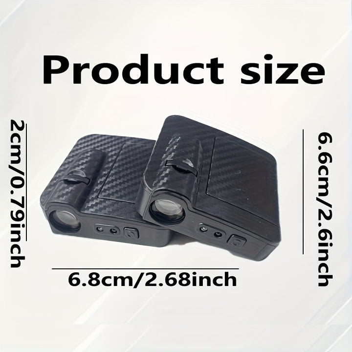 2 piezas de luz de puerta con alas de ángel, alimentada por baterías AAA, no incluidas, adecuada para varios modelos, ensamblaje de luz de piso de coche, sin batería.