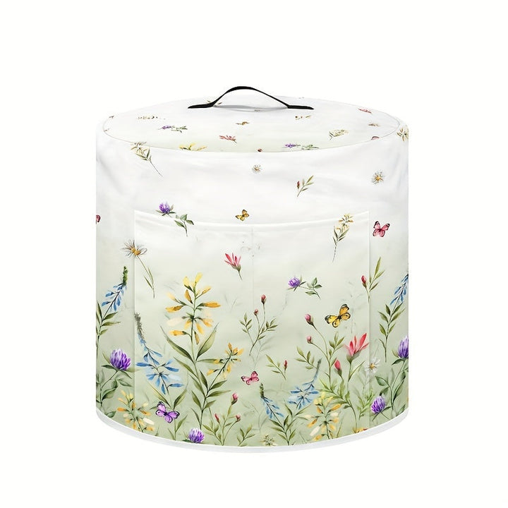 Cubierta de Polvo para Olla a Presión y Freidora de Aire de 8 Cuartos con Diseño Floral Chic - Poliéster Duradero con Bolsillo, Accesorio de Cocina Elegante, Cubierta, Accesorios