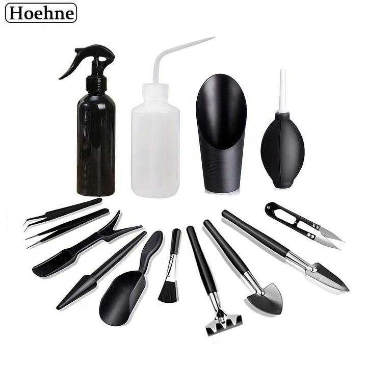 Kit de cuidado de bonsái - Conjunto completo de herramientas para jardín para plantas de interior, cactus y jardines de hadas - Manijas de madera duraderas, diseño fácil de usar, plantador de jardín, plantación, plantas de interior