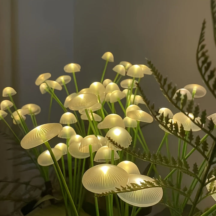 Linterna solar de seis cabezas en forma de medusa con sensor automático, decoración creativa para césped y pasillos, ideal para bodas, Navidad, Halloween y otras festividades