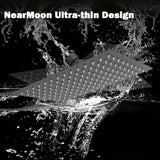 Cabezal de ducha cuadrado de acero inoxidable de lujo, montaje en pared, acabado pulido, alta presión de agua, pulverización potente, ahorro de agua, no necesita electricidad, mejora estética del baño