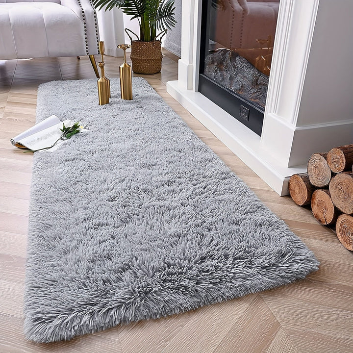 Alfombra de área moderna de Shaggy 1pc - Suave Alfombra de Peluche Acogedora Decorativa para Sala de Estar, Dormitorio, Estudio, Salón, Poliéster, Solo Limpieza en Seco