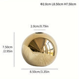 Jarrón Cerámico Estilo Europeo y Americano con Baño de Oro Electrolítico, Maceta Decorativa para Sala o Estudio, Adorno Floral Redondo para Bodas en Casa, Conjunto de Tres Piezas de Jarrones Cerámicos, Regalo de Inauguración para Amigos