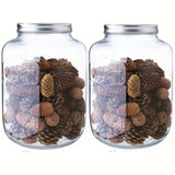 Tarro de Vidrio Transparente de Boca Ancha para Almacenar Comida con Tapa de Acero Inoxidable, Varios Tamaños 3.79/5.68/7.57 L