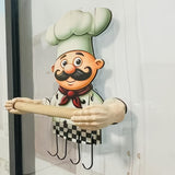 [Soporte Inoxidable para Toallas de Cocina] Portarrollos de Papel de Acero Inoxidable y Madera para Montar en Pared - Soporte para Toallas de Cocina con Tema de Chef para Decoración del Hogar