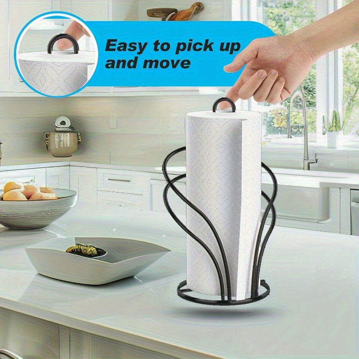 Soporte para rollos de papel de cocina y baño, base pesada, soporte de papel de pie para mostrador
