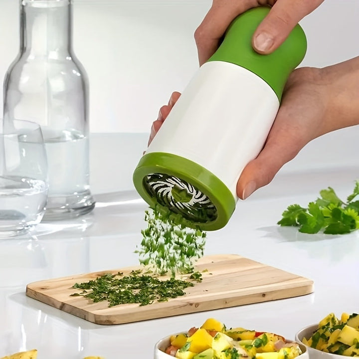 Utensilio de cocina redondo de ABS para picar cilantro y verduras - Ideal para cocinar en casa, restaurantes - Perfecto para foodies, no necesita baterías