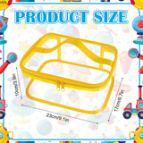 Paquete de 4 Bolsas de Almacenamiento Transparentes PVC con Asas y Cremalleras, Contenedores Organizadores Impermeables (23.62x17.02x11.43cm) para el Hogar, Juguetes, Manualidades, Oficina - Recipientes Multiusos Duraderos, Diseño Robusto con Asa