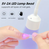 2pcs Lámpara Secadora de Uñas USB - Luz Rápida para Uñas con Alimentación por USB, Diseño Compacto y Portátil para Hogar, Salón o Pedicura - Sin Pilas Necesarias, Lámpara Blanca para Gel, Tecnología sin LED, Cuerpo Ligero de Plástico Duradero, Ideal para