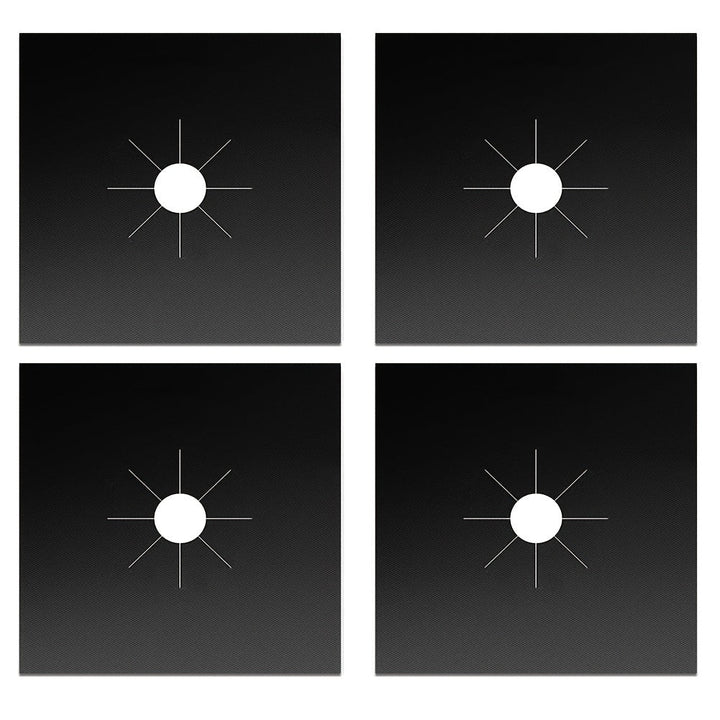 4 piezas de Amduine, cubiertas protectoras de estufa - Guardias de quemadores de estufa de gas de PVC duradero, no pegajosas, fáciles de limpiar, resistentes al calor, para hornos de cocina, protección de cocina | Accesorio de cocina elegante | Protector