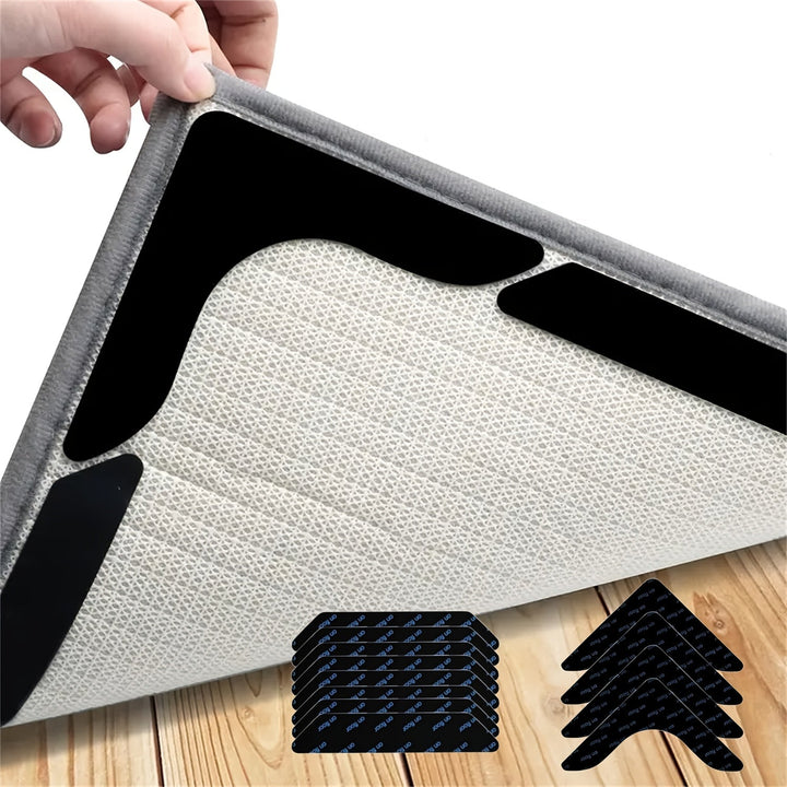 12 unidades de alfombras antideslizantes, almohadillas de alfombra reutilizables autoadhesivas, material acrílico, con respaldo antideslizante para pisos de madera dura, para oficina, dormitorio, uso interior