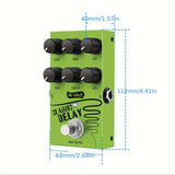 Pedal de Retardo Clásico para Guitarra Eléctrica - Pedal de Efecto Analógico Alimentado por USB con Máximo Retardo de 600ms, 6 Manijos para Control en Tiempo Real, Construcción Robusta Verde para Actuaciones En Vivo y Grabación en Estudio, Equipo de Inte