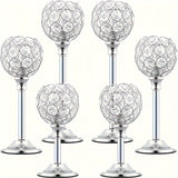 Juego de 6 piezas, 3 tamaños, portavelas de cristal, soporte para velas de metal, ideal para decoración de bodas, adornos de mesa, decoración de chimenea y ambiente en la sala de estar, decoración de pared, perfecto para Navidad, regalo ideal