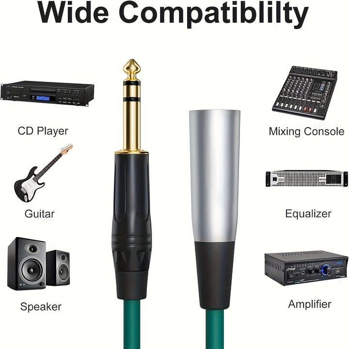Cable de micrófono para altavoz balanceado con conector macho de 6.5mm a XLR, línea de audio balanceada para guitarra eléctrica, bajo, teclado, amplificador, temporada de graduación, regalo, regalo de cumpleaños