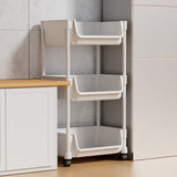 1pc Estante de almacenamiento con ruedas para cocina, 2/3/4/5 niveles, estante rodante de plástico, ideal para cocina, sala, dormitorio y residencia | optimización de espacio | diseño limpio