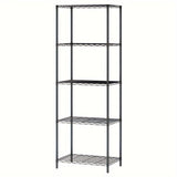 Estante de almacenamiento de metal clásico de 5 niveles, estante organizador de montaje en el piso de almacenamiento abierto para cocina, baño, dormitorio y sala de estar - Isla de almacenamiento estacionaria sin materiales de madera - Uso sin electricid