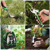 3/8 piezas, juego de herramientas de jardín de aleación de aluminio de alta resistencia - Cuchara y organizador de herramientas de jardín duraderos y resistentes al óxido, ideal para mujeres, incluye tijeras de poda, azada y rastrillo, esenciales para el