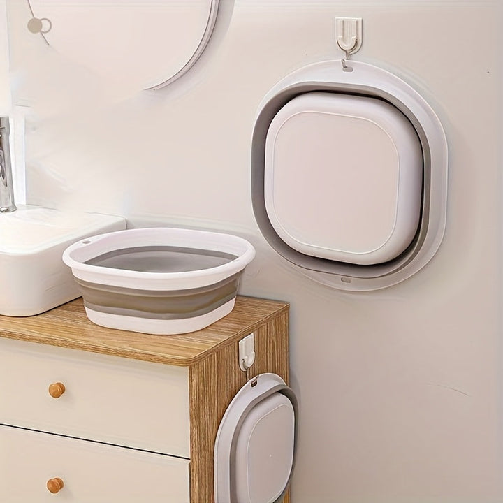 Baño de pies plegable, lavabo portátil con tapa, cubo de remojo de pies plegable, masajeador de pies portátil, función de masaje de puntos de acupuntura, bañera - Adecuado para baño, sala de estar, dormitorio, se adapta a todas las estaciones.