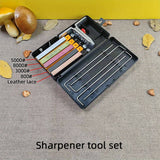 Sistema de afilador profesional para cocina - Ligero, simple, rápido, afilador de múltiples ángulos para cuchillos y herramientas, no requiere batería, con múltiples grados de abrasión y ángulos de afilado, afilador de cuchillos para cocina.