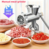 1pc Molinillo de Carne Manual de Alta Resistencia & Fabricante de Salchichas - Acero Inoxidable, 10 RPM, No Requiere Electricidad, con Accesorios Opcionales, Perfecto para Carne Picada & Salchichas, Molinillos de Carne para Uso Doméstico