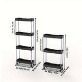 Carrito de almacenamiento rodante delgado de 3/4 niveles para baño – Estante móvil de plástico blanco con ruedas deslizantes, organizador multifuncional para espacios reducidos, ideal para organizar el baño, carrito móvil | Solución de almacenamiento mod