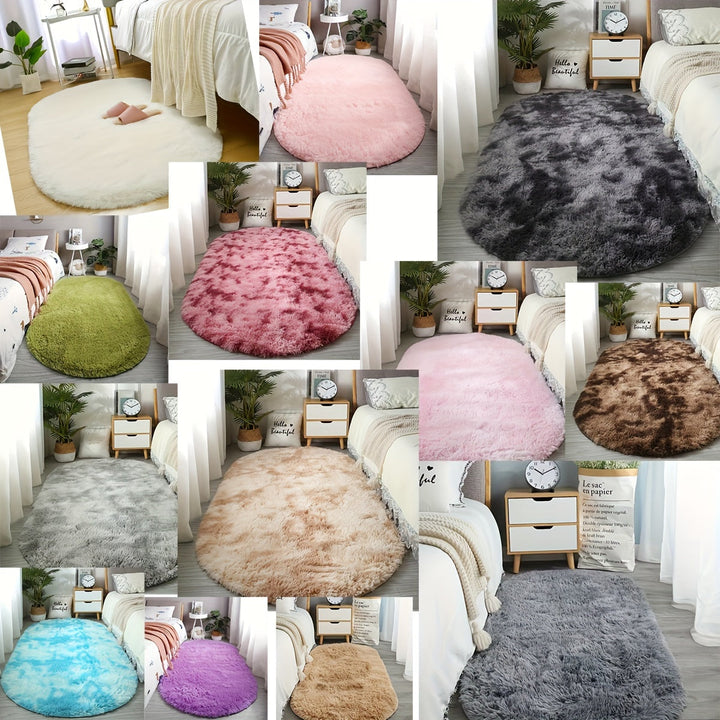 Una Alfombra Ovalada de Lujo Súper Suave - Lavable a Máquina, Antideslizante, Tapete de Peluche, Adecuado para Dormitorio, Sala de Estar y Decoración del Hogar, Ligero y Fácil de Limpiar, Regalo Ideal para Navidad, Halloween, Acción de Gracias