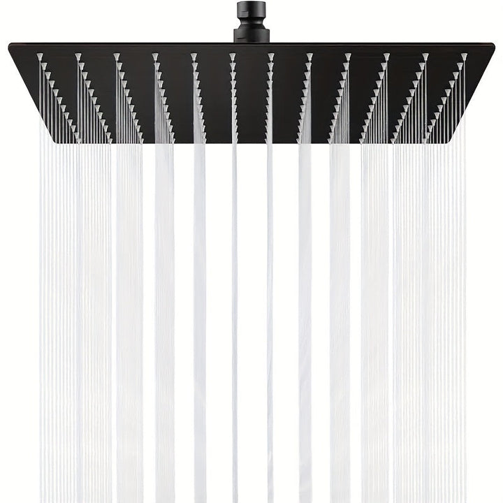 Rociador de Ducha Cuadrado de Acero Inoxidable con Filtro para Agua Dura - Montaje en Techo Mate, Tamaños 20.32/25.4/30.48 cm, Sin Necesidad de Electricidad para Baño de RV y Actualización Moderna