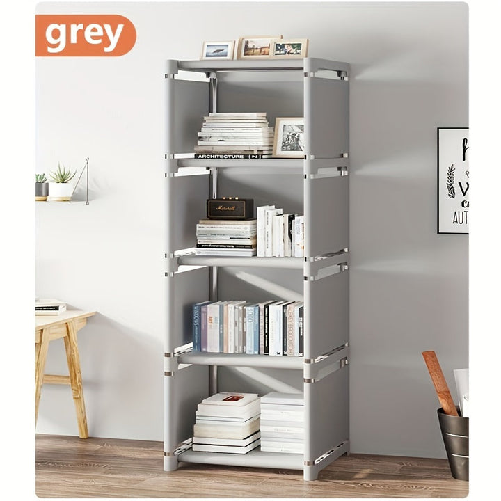Un Sencillo Estante de Libros de Cinco Niveles de Hierro, Diseñado para Estudiantes y Jóvenes como Un Armario de Almacenamiento Creativo., Decoraciones para Estantes