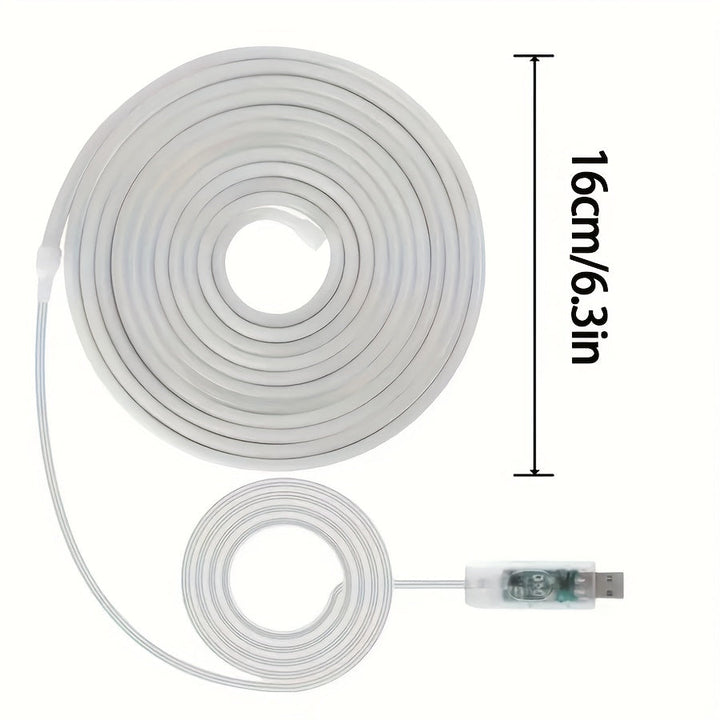 Lámpara de neón RGB de 5 metros/196,85 pulgadas, cinta LED de neón flexible de silicona, con control remoto y control de aplicación, puede cambiar de color de manera sincronizada con la música y puede ajustar la luminosidad regularmente, lo que es muy co