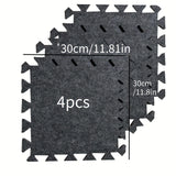 Conjunto de batería de alta calidad 2/4 de alta densidad Alfombra de espuma antirruido interbloqueable - Gruesa, Antideslizante y Absorbente de choques - Gris