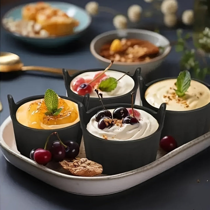 4-Pack de Ramequines de Silicona para Huevos - Moldes Antiadherentes para Huevos para Freidora de Aire, Aptos para Microondas y Estufa, Aptos para Lavavajillas, Moldes de Cocina Versátiles para Huevos y Más