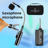 Artículo Más Vendido de 2025: Micrófono sin varillas UHF para Saxofón, Sistema Transmisor y Receptor Recargable Plug & Play con Diseño Clip-On para Saxo y Trompeta, Distancia de Transmisión hasta 48.77 metros, Adecuado para Saxos Alto, Tenor y Barítono,