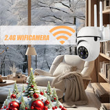 Cámara de seguridad WiFi 1080P con rotación de 355 grados, visión nocturna remota, uso en interiores/exteriores, control por aplicación móvil, inalámbrica, almacenamiento en tarjeta TF/nube (costo adicional), cámara inteligente para seguridad del hogar,