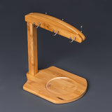 Elegante soporte de tazas y vasos de bambú con diseño floral - Organizador de cocina de madera elegante para tazas, platos y utensilios, organizadores y almacenamiento de cocina