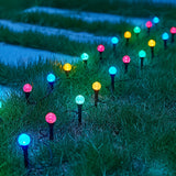 Luces solares decorativas con bolas de burbujas, 20 LEDs, 8 modos de iluminación (blanco cálido, blanco cálido, blanco frío), carga solar diurna y encendido automático nocturno, para jardines, césped, caminos, patios, etc
