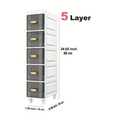 Gabinete de Almacenamiento para Cajones de Cocina, Gabinete de Almacenamiento Multinivel con Cajón Estrecho Torre de Plástico, Cajón de Almacenamiento Vertical de 18cm para Cocina y Organización, Caja de Almacenamiento para Baño con Cajones, Instalación