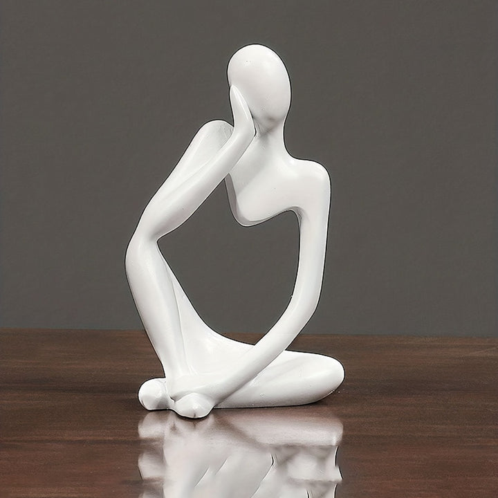 1pieza Figura de resina abstracta Pensador - Escultura de escritorio creativa para hogar y oficina, decoración interior/exterior, adorno de estantería | Obra de arte abstracta | Escultura detallada