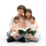 Un conjunto precioso de esculturas de resina para momentos familiares - Padre, hijo y cuatro esculturas de lectura, adornos de mesa, adecuados para varios tipos de habitaciones, decoración del hogar y sala de estar, uso interior, esculturas interiores.