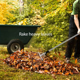 1 pieza de rastrillo de jardín ajustable de gran resistencia con cabeza expansible - Rastrillo de jardín plegable para césped, camping, arbustos y ro - Mango negro, no necesita baterías, rastrillo de jardín expansible, herramienta de cuidado de césped, m