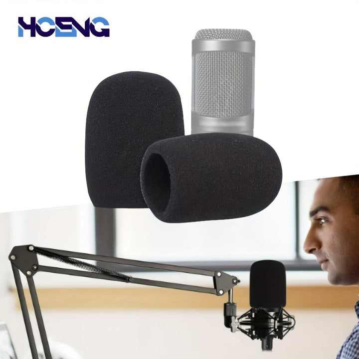 2 piezas de filtro de pop para micrófono - Cubierta de pantalla de viento de espuma para micrófono AT2020 ATR2500 AT2035 para grabación de video y podcast.