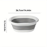 1pc Cubo Grande Plegable para Lavandería, Baño de Pies y Limpieza Facial - Cubeta de Plástico Resistente y Gruesa, Diseño Colapsable Ahorrador de Espacio, Portátil para Hogar, Viajes, Cocina o Baño - Regalo Ideal para Navidad/Halloween (Sin Necesidad de